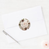 Rustic Woodland Feathers en Floral Bloom Ronde Sticker (Envelop)