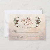 Rustic Woodland Feathers en Floral Bloom RSVP Kaartje (Voorkant)