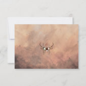 Rustic Woodland Feathers en Floral Bloom RSVP Kaartje (Achterkant)