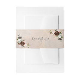 Rustic Woodland Feathers en Floral Bloom Uitnodigingen Wikkel