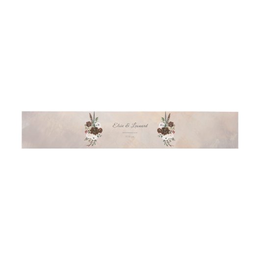 Rustic Woodland Feathers en Floral Bloom Uitnodigingen Wikkel (Vlak)