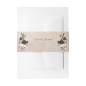 Rustic Woodland Feathers en Floral Bloom Uitnodigingen Wikkel (Voorkant Voorbeeld)