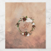 Rustic Woodland Feathers en Floral Bloom Wijn Etiket (Enkel label)