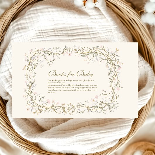 Rustic Woodland Fern Baby shower Boeken voor Baby Informatiekaartje