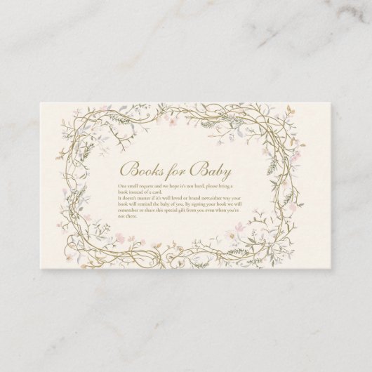 Rustic Woodland Fern Baby shower Boeken voor Baby Informatiekaartje (Voorkant)