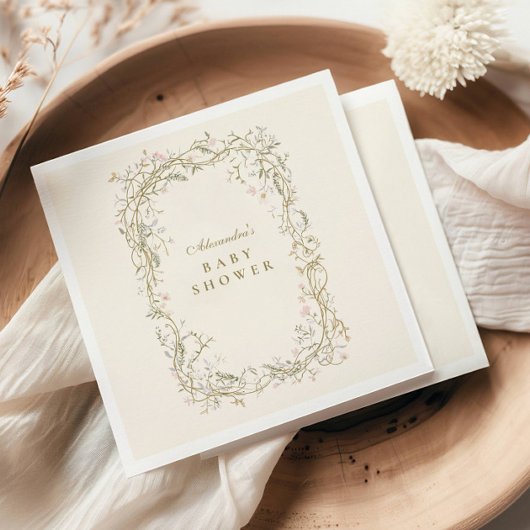 Rustic Woodland Fern Baby shower Servet