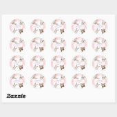 Rustic Woodland Floral Boho Girl Baby shower Ronde Sticker (Vel)