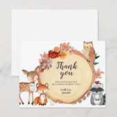 Rustic Woodland Floral Hartelijk dank Bedankkaart (Voorkant / Achterkant)
