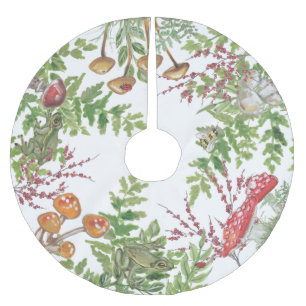 Rustic Woodland Foliage Froage Bee Ladybug Mushroo Kerstboom Rok