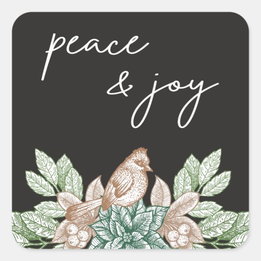 Rustic Woodland Foliage Holiday Sticker (Voorkant)