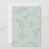 Rustic Woodland Foliage Sage Wedding Invitation Kaart (Achterkant)