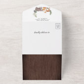 Rustic Woodland Forest Animals Baby shower All In One Uitnodiging (Buitenkant)