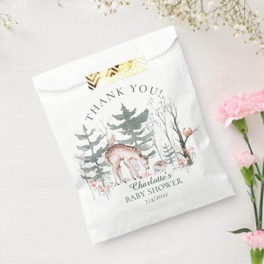 Rustic Woodland Forest Animals Baby shower Bedankzakje (Gezegeld)
