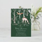Rustic Woodland Forest Animals Baby shower Invita Kaart (Staand voorkant)