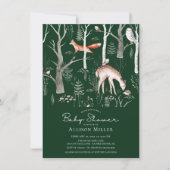 Rustic Woodland Forest Animals Baby shower Invita Kaart (Voorkant)