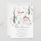 Rustic Woodland Forest Animals Baby shower Invita Kaart (Voorkant)