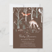 Rustic Woodland Forest Animals Baby shower Invitat Kaart (Voorkant)