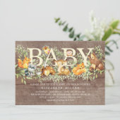 Rustic Woodland Forest Animals Baby shower Kaart (Staand voorkant)