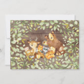 Rustic Woodland Forest Animals Baby shower Kaart (Achterkant)