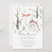 Rustic Woodland Forest Animals Baby shower Kaart (Voorkant)