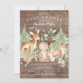Rustic Woodland Forest Animals Baby shower Kaart (Voorkant)