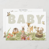 *~* Rustic Woodland Forest Animals Baby shower Kaart (Voorkant / Achterkant)