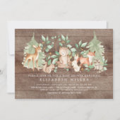 Rustic Woodland Forest Animals Baby shower Kaart (Voorkant)