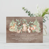Rustic Woodland Forest Animals Baby shower Kaart (Staand voorkant)