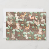 Rustic Woodland Forest Animals Baby shower Kaart (Achterkant)