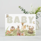 * Rustic Woodland Forest Animals Baby shower Kaart (Staand voorkant)