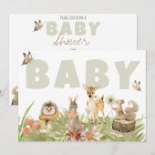 * Rustic Woodland Forest Animals Baby shower Kaart (Voorkant / Achterkant)