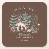 Rustic Woodland Forest Animals Baby shower Kartonnen Onderzetters (Voorkant)