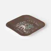 Rustic Woodland Forest Animals Baby shower Papieren Bordje (Gebogen)
