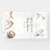 Rustic Woodland Forest Animals Baby shower Spandoek (Horizontaal)