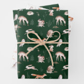Rustic Woodland Forest Animals Baby Wrapping Paper (In situ)