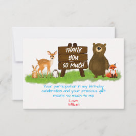 Rustic Woodland Forest Animals Birthday  Bedankkaart