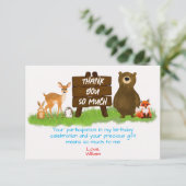 Rustic Woodland Forest Animals Birthday  Bedankkaart (Staand voorkant)