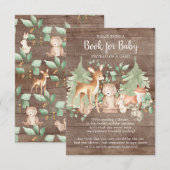 Rustic Woodland Forest Animals Book for Baby Card Informatiekaartje (Voorkant / Achterkant)