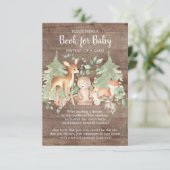 Rustic Woodland Forest Animals Book for Baby Card Informatiekaartje (Staand voorkant)