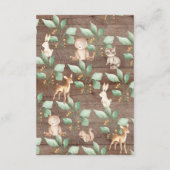 Rustic Woodland Forest Animals Book for Baby Card Informatiekaartje (Achterkant)
