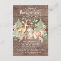 Rustic Woodland Forest Animals Book for Baby Card