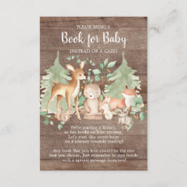 Rustic Woodland Forest Animals Book for Baby Card Informatiekaartje
