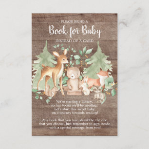 Rustic Woodland Forest Animals Book for Baby Card Informatiekaartje