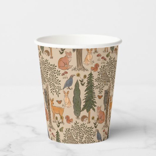 Rustic Woodland Forest Animals Boy Baby shower Papieren Bekers (Achterkant)