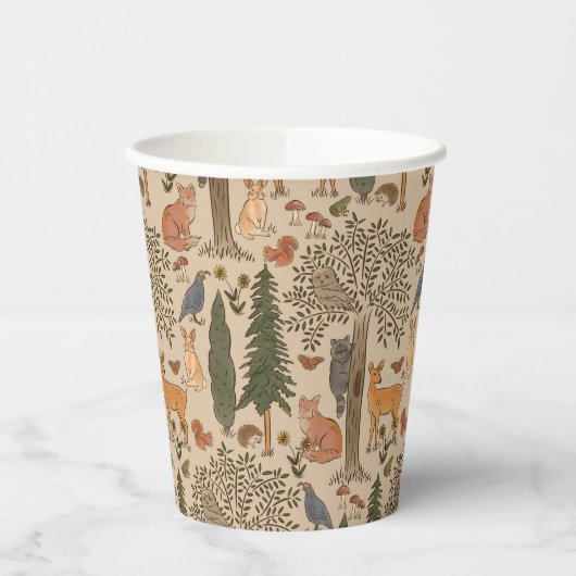 Rustic Woodland Forest Animals Boy Baby shower Papieren Bekers (Links)