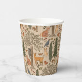 Rustic Woodland Forest Animals Boy Baby shower Papieren Bekers (Rechts)