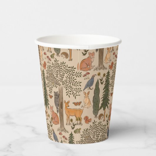 Rustic Woodland Forest Animals Boy Baby shower Papieren Bekers (Rechts)