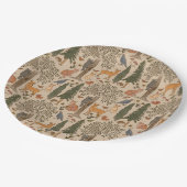 Rustic Woodland Forest Animals Boy Baby shower Papieren Bordje (Gekanteld)