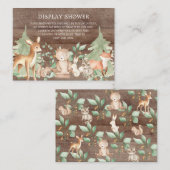 Rustic Woodland Forest Animals Gift Display Shower Informatiekaartje (Voorkant / Achterkant)