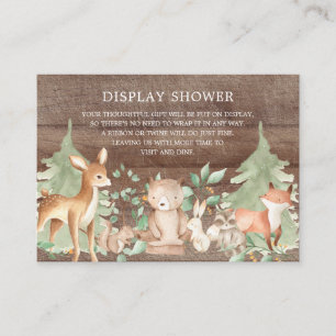 Rustic Woodland Forest Animals Gift Display Shower Informatiekaartje